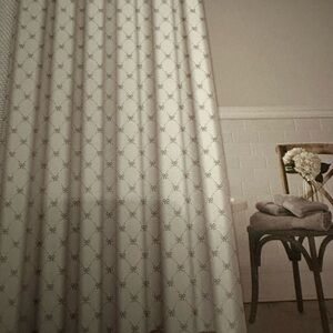 Elegant white Shower Curtain ribbon lattice new with tags